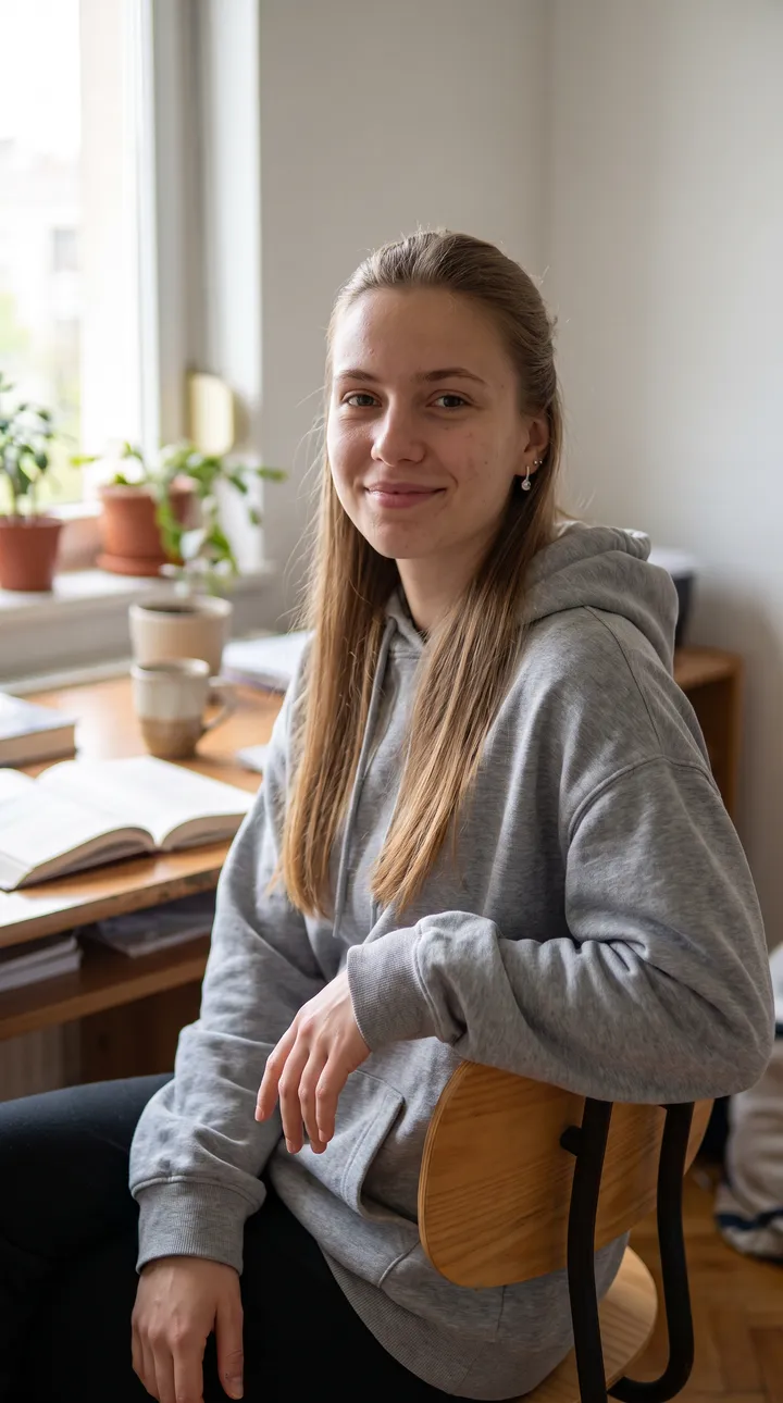 Portret · Žena, 18–30, studentica